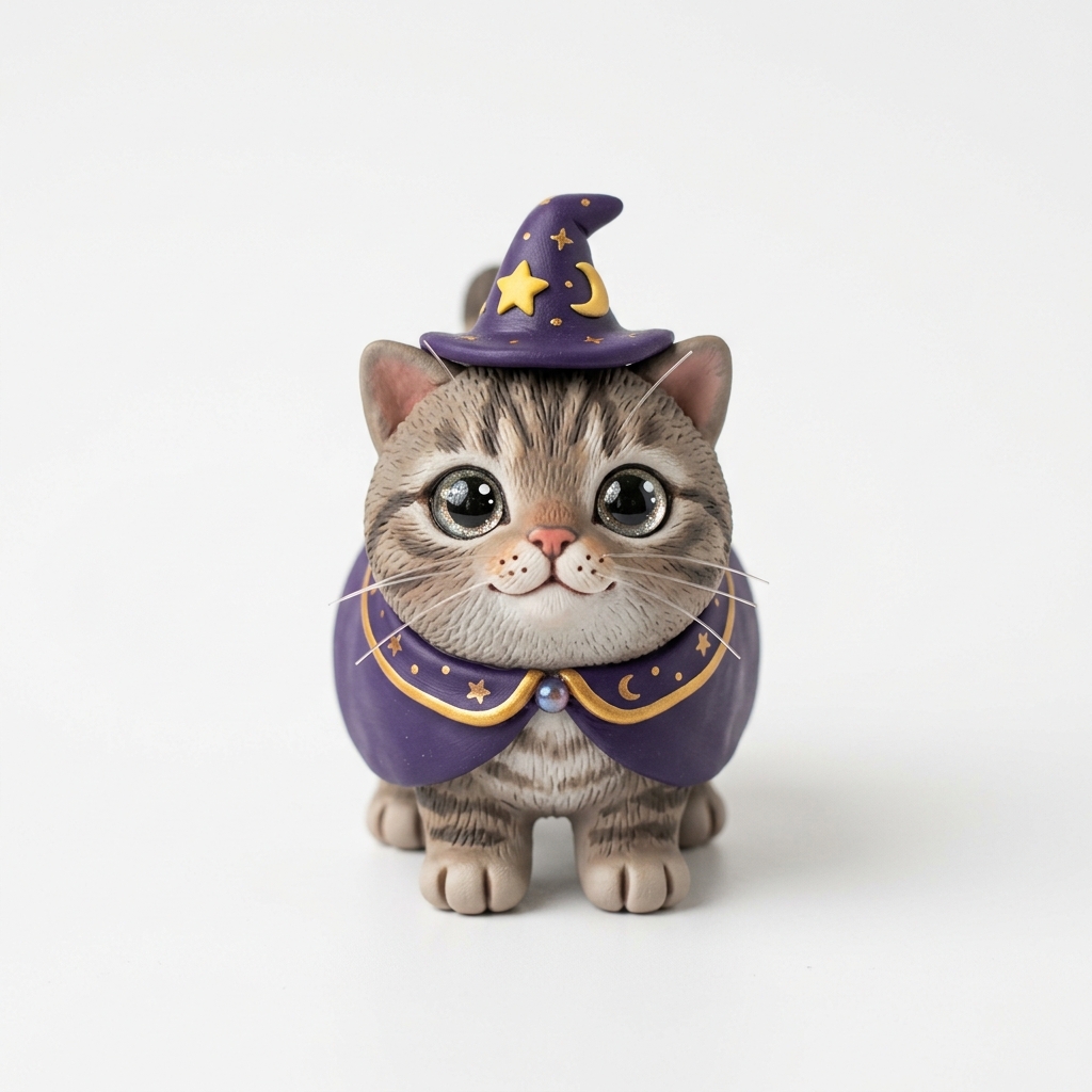 3D 찰흙 마법사 냥이