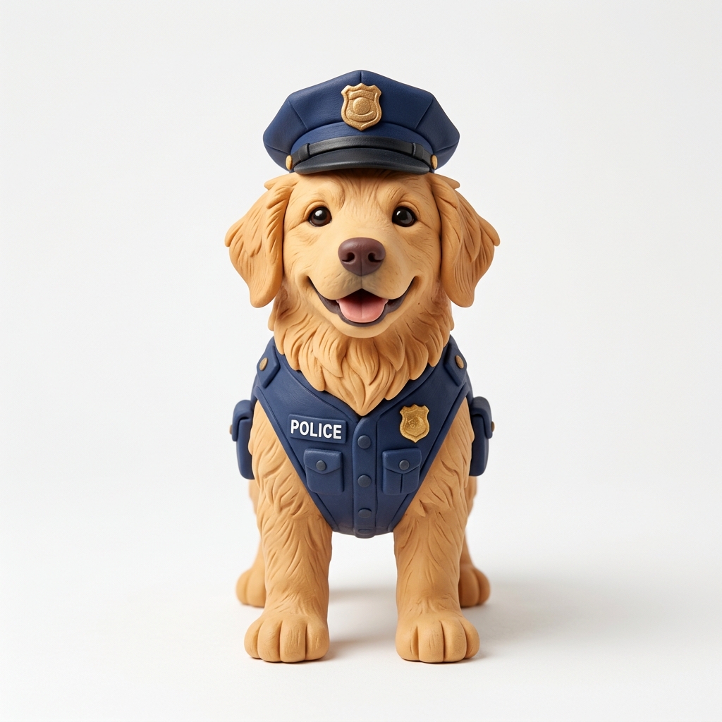 3D 찰흙 경찰견 캐릭터
